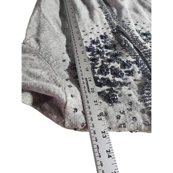 Vivien Forest Vintage Rabbit Wool Cardigan Sweater Floral Beaded Design Rhinesto - Picture 8 of 9